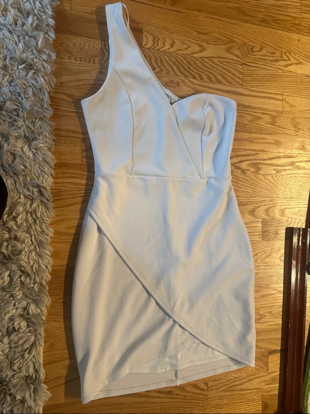 Lulu's One-Shoulder White Asymmetric Bodycon Dress